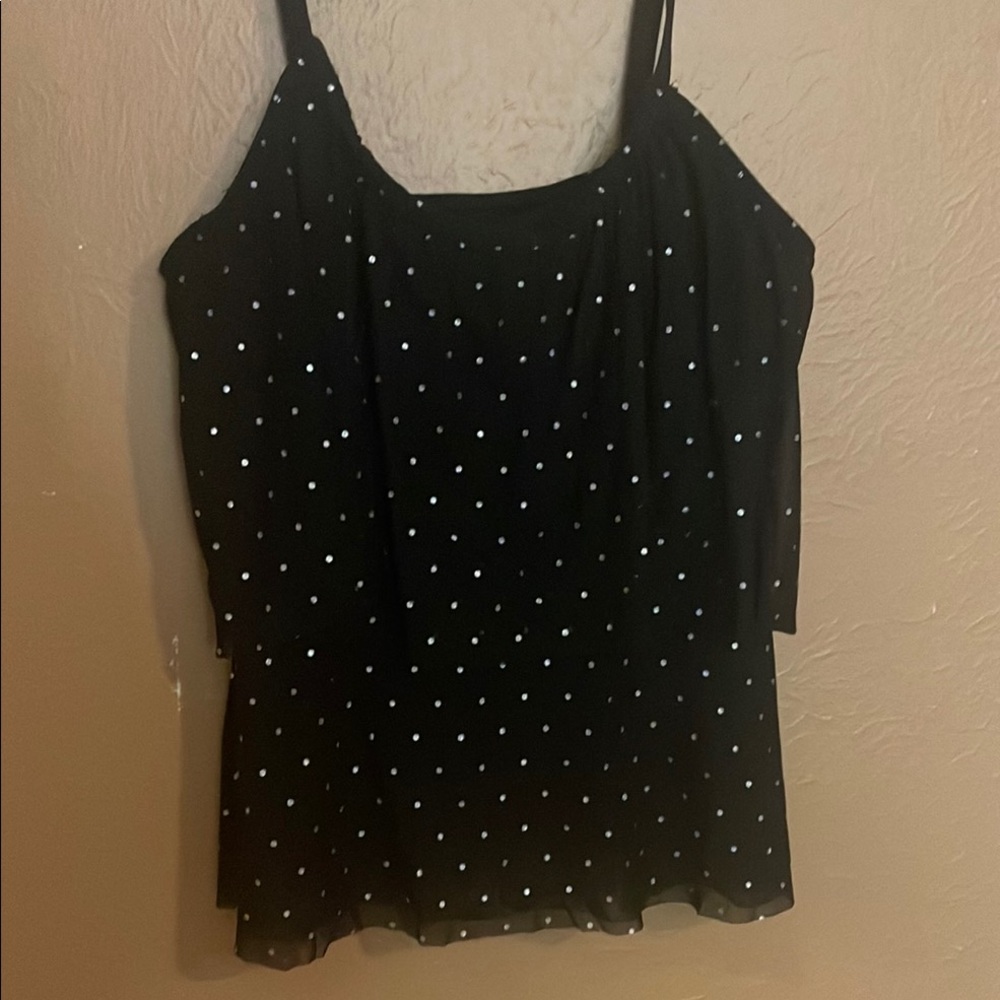 Swim Tankini Black Polka Dot Women's